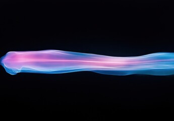 Obraz premium Abstract Light Waves in Blue and Pink Colors Flowing Smoothly Across a Black Background for Creative and Artistic Designs
