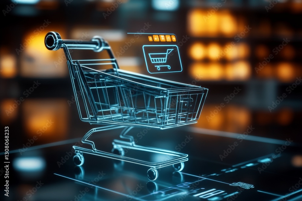 Aufkleber digital shopping cart with user-friendly interface and icons