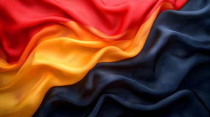 Abstract Draped Fabric Background Red Orange and Blue Waves Illustration