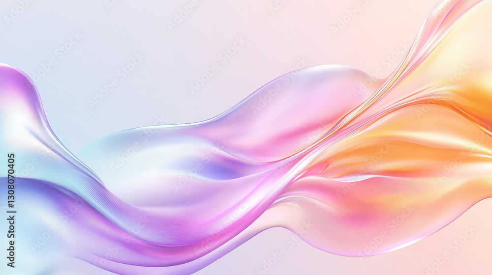 Aufkleber fluid color symphony: a mesmerizing abstract of fluid colors in soft pastel gradients, creating a se