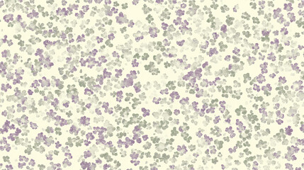 Seamless wallpaper pattern of small, ditsy floral print in muted mauve and sage green on a cream background. Timeless - Garden. Illustration