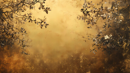 Vintage gold background with a distressed texture, exuding a timeless and antique charm. Timeless - Garden. Illustration