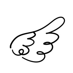 Doodle outline sketch angel wings
