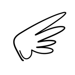 Doodle outline sketch angel wings

