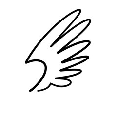Obraz premium Doodle outline sketch angel wings 