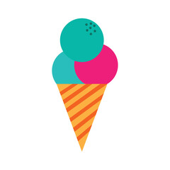 Vector image of an ice cream cone icon on a white background