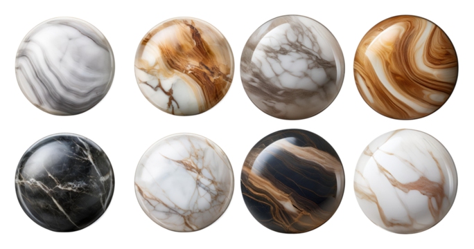 Elegant Marble Textures for Design and Decoration Purposes, PNG bundle collection, Isolated on Transparent Background