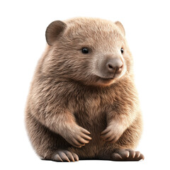 Obraz premium Adorable Furry Wombat: Cute Australian Marsupial in Woodland Habitat