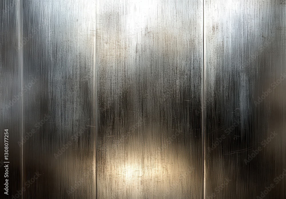 Poster abstract silver metallic background with subtle brush strokes and reflections, ideal for textures an