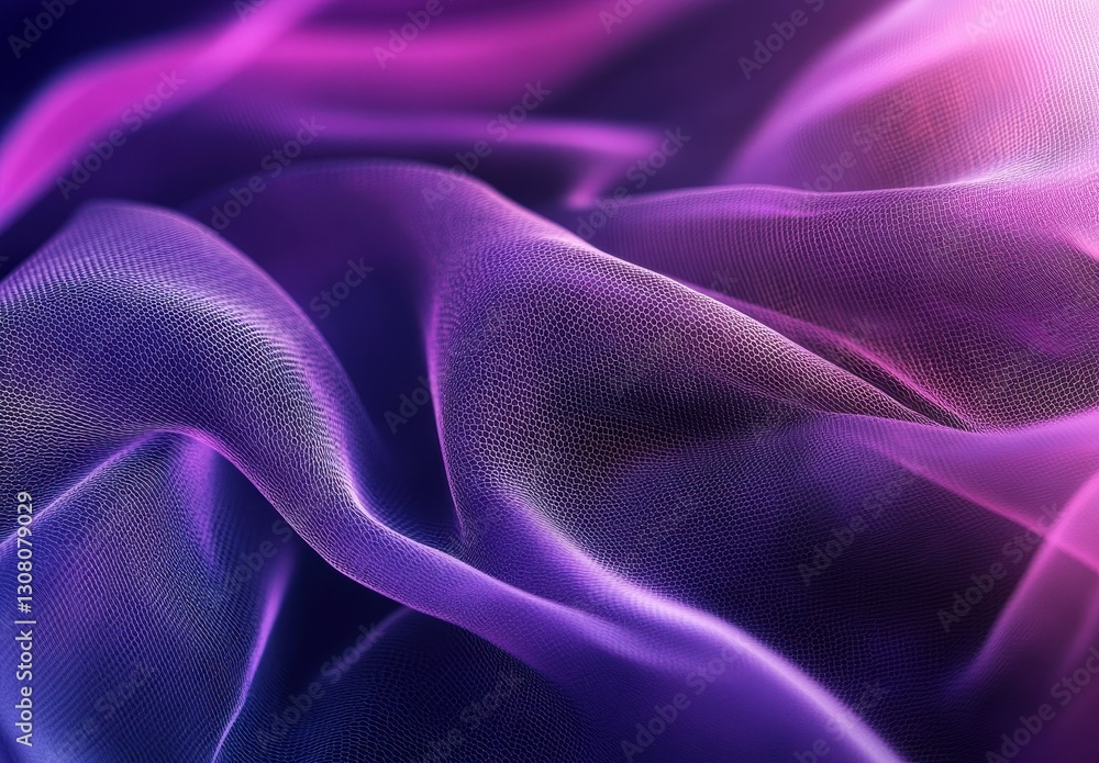 Aufkleber abstract textile fabric close-up with flowing waves of purple and pink hues creating a dreamy and et