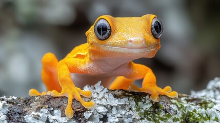 Close-up Gecko on Branch, Nature Scene
