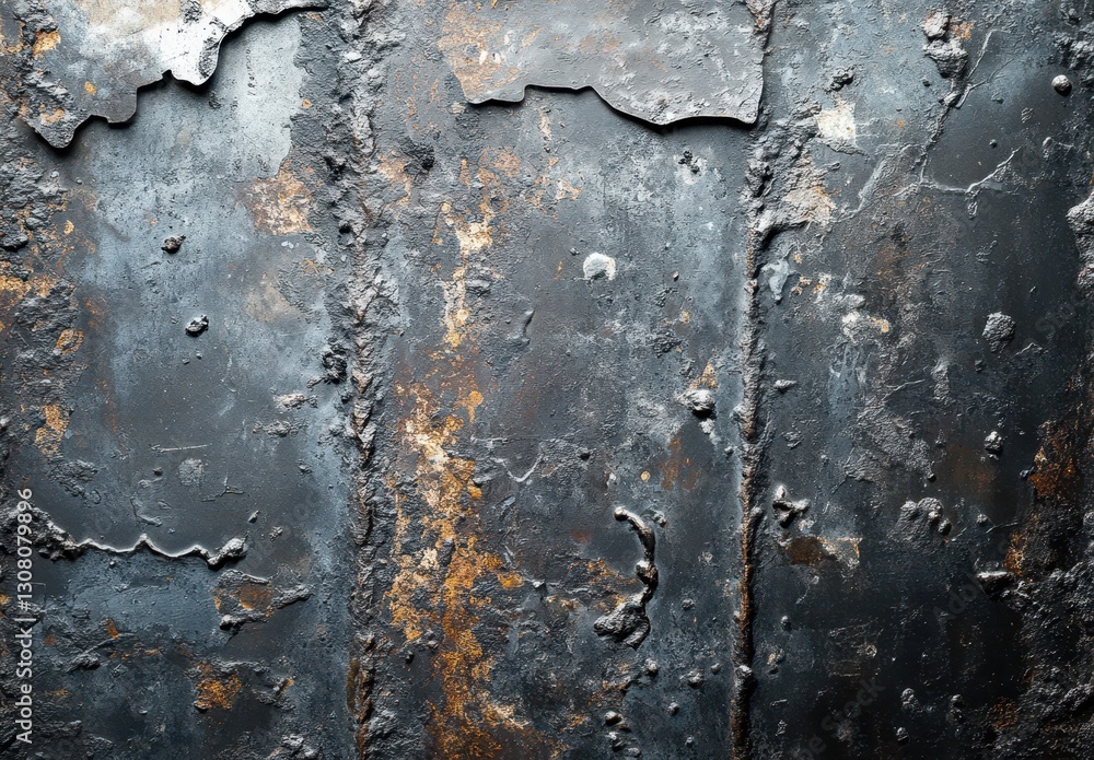 Poster abstract texture of rusty metallic surface with scars and rough patches creates a dramatic industria