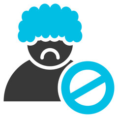 Racism Glyph Blue Grey Icon