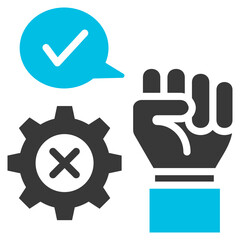 Bigotry Glyph Blue Grey Icon