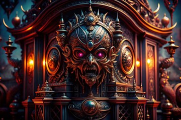 Fototapeta premium Dark Gothic Appliance Detail: Mysterious Victorian-Era Kitchen Gadget