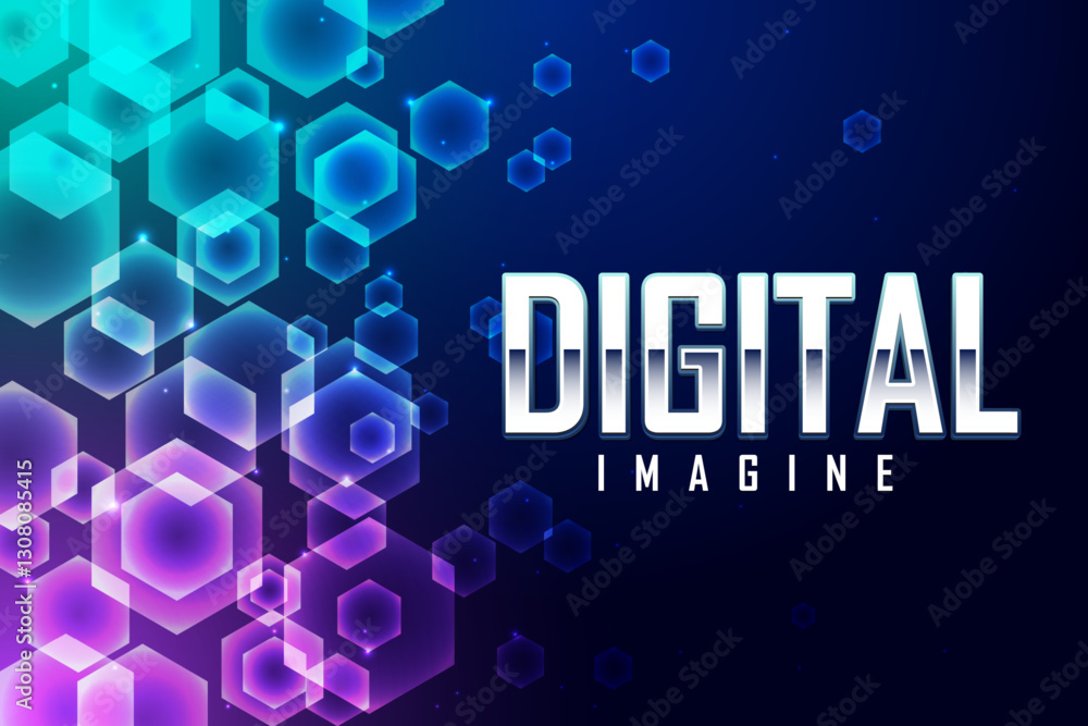 Poster editable 3d text effect digital imagine