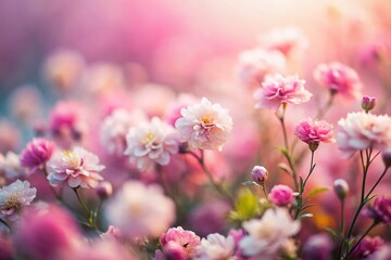 Obraz premium Delicate Pink and White Abstract Tilt-Shift Painting