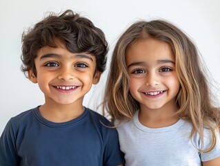 Joyful Multiethnic Children Smiling with Innocence and Togetherness