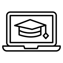 Student Studying on Laptop Icon