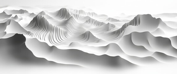 Fototapeta premium Abstract White Paper Cut Background with Topographic Patterns, Vector Illustration in Flat Design.