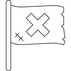 Obraz premium Pirate Flag I icon single vector illustration