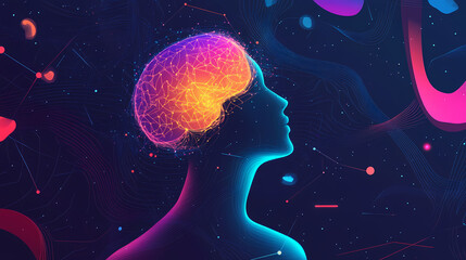 vibrant man glowing mind