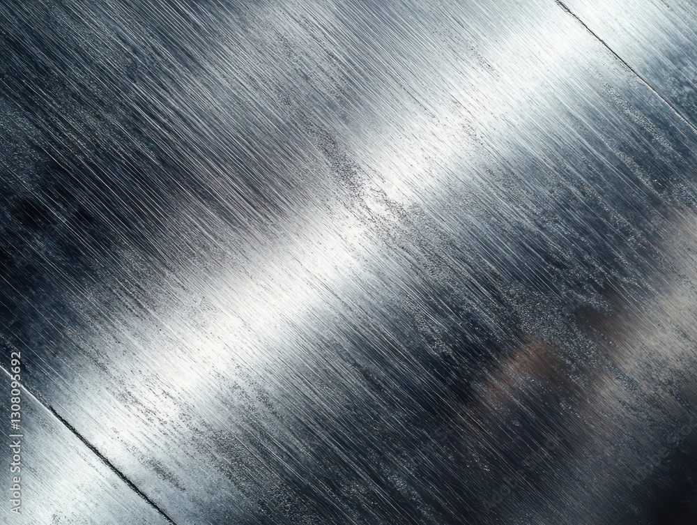 Poster close-up of brushed metallic surface with intricate texture patterns highlighting reflections and su