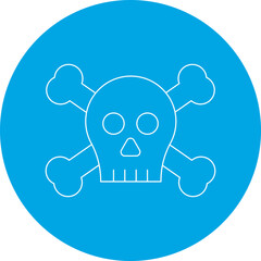 Pirate Skull II icon single vector illustration