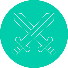 Swords icon single vector illustration