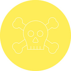 Pirate Skull II icon single vector illustration