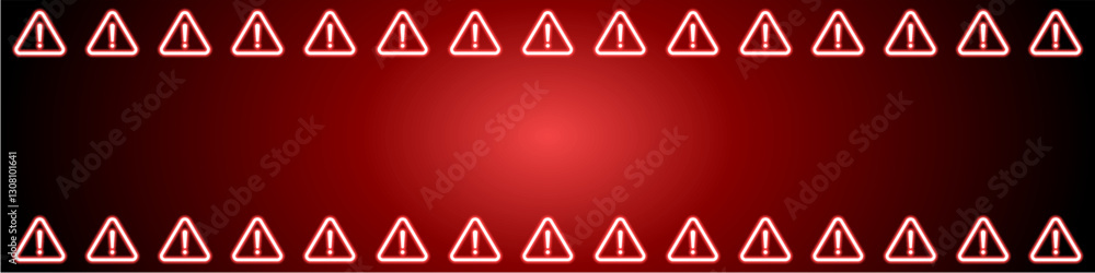 Poster alert background vector with glowing red warning symbols and exclamation marks. perfect for cybersec