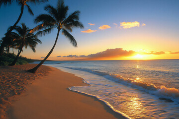 maui winter sunset palm beach