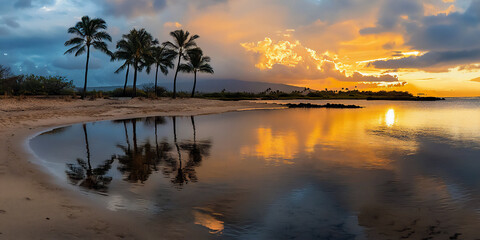  maui winter sunset reflections
