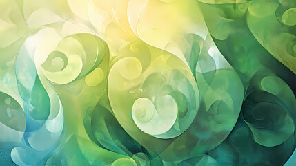 Gentle abstract swirls, a harmonious blend of soft hues creating flowing patterns, ideal for modern decor or digital backgrounds. Harmonious - Meadow. Illustration