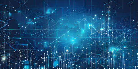 Futuristic digital technology background with abstract data flow | Innovation in artificial intelligence and global connectivity
