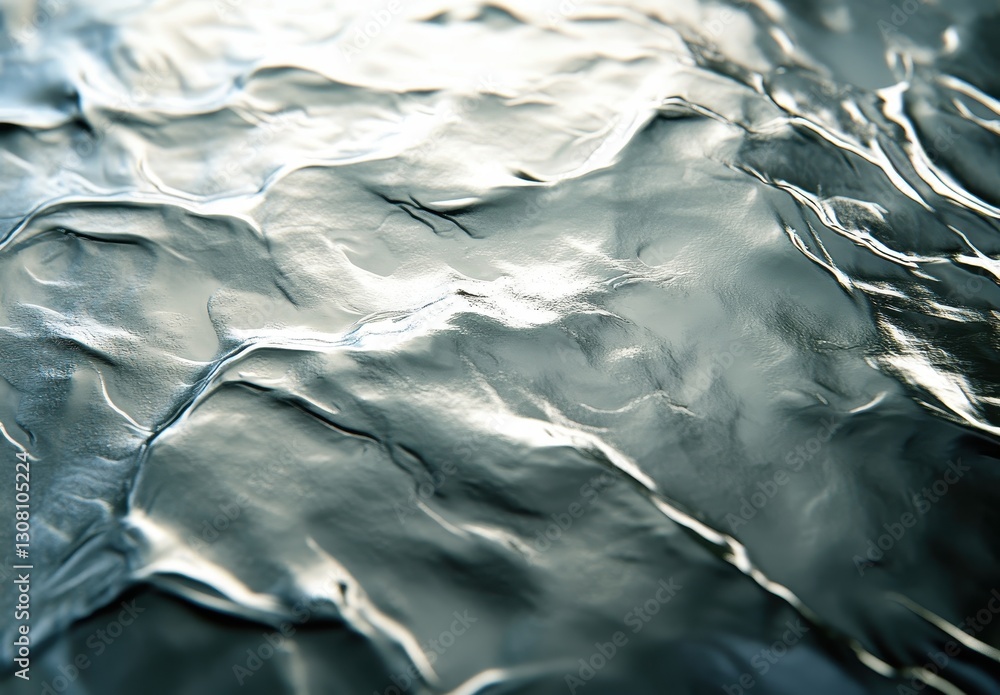 Aufkleber close-up view of glimmering water surface with gentle ripples and reflections capturing light in a s