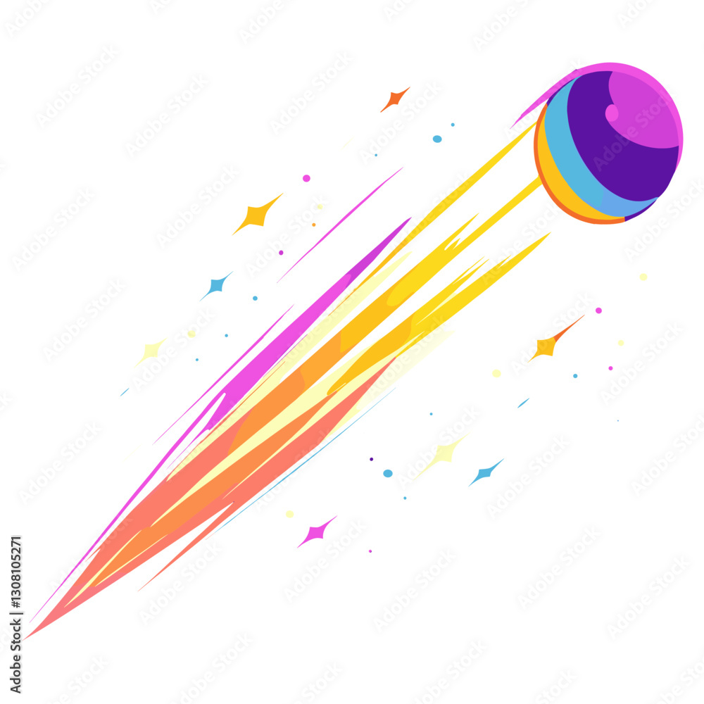 Canvas Prints vector icon circle comet space illustration vibrant vector