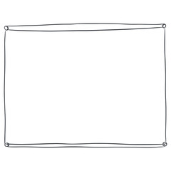 Fototapeta premium Rectangle outline sketch line electronics minimalist screen vector