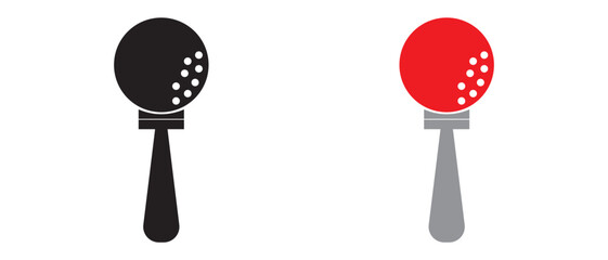 golf ball on tee icon vector set on white background.