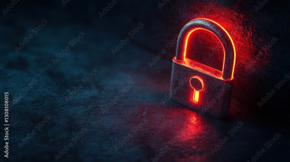 Poster close-up of a secure lock mounted on a wall symbolizing the importance of blockchain authentication 