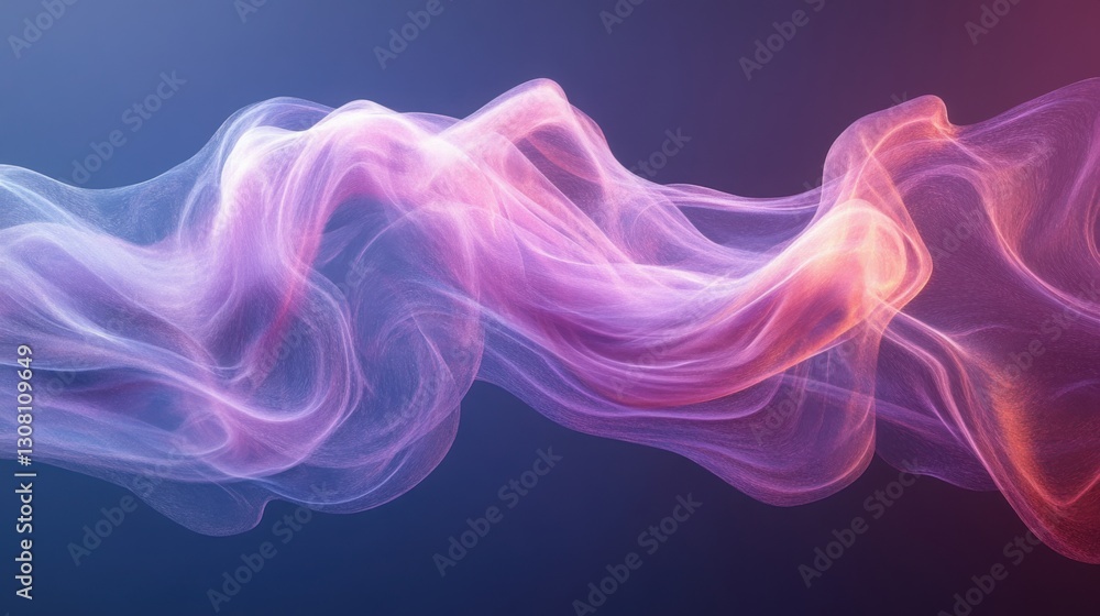 Poster vibrant and colorful smoke wave creating abstract visuals representing digital innovation and creati