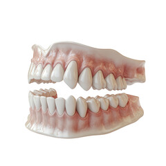 Obraz premium a 3d model of human teeth. showcasing both the upper and lower jaws the teeth are rendered in a realistic style. highlighting their structure and alignment. which is useful for educational. dental. an