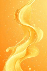 A vibrant swirl of orange liquid with sparkling elements, creating a dynamic visual effect.