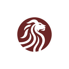 Minimalist lion head logo