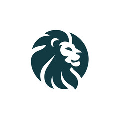 Minimalist lion head logo