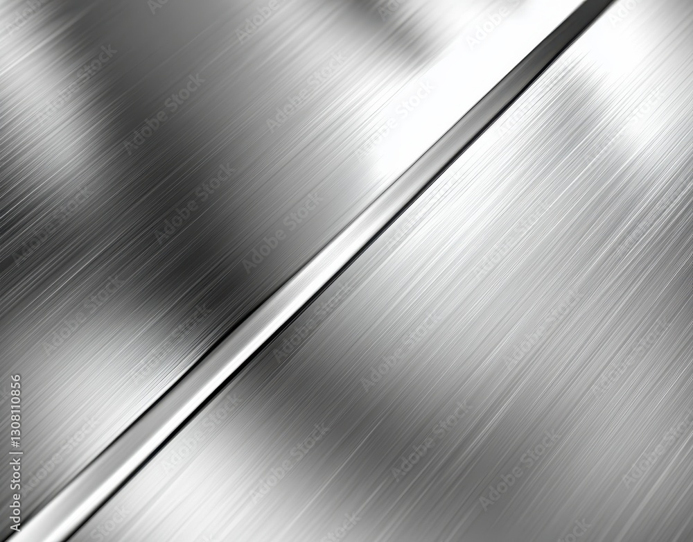 Poster close-up view of polished metallic surface with meticulously brushed texture and reflections for abs