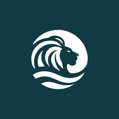 Minimalist lion head logo