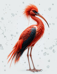 Fototapeta premium Fiery Beauty: The Majestic Scarlet Ibis in Flight
