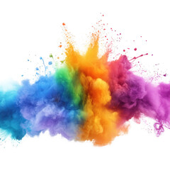 Obraz premium n explosion of vibrant colors in a cloud-like formation. showcasing a blend of blue. green. yellow. orange. pink. and purple hues the dynamic and artistic display suggests creativity and energy. often