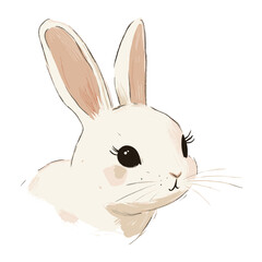 Cute bunny animal art illustration vector